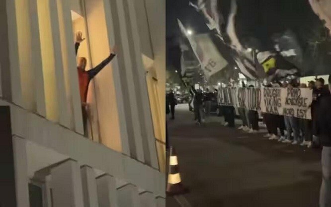 都體：尤文球迷來(lái)到酒店外支持新主帥，圖多爾向球迷們揮手致意