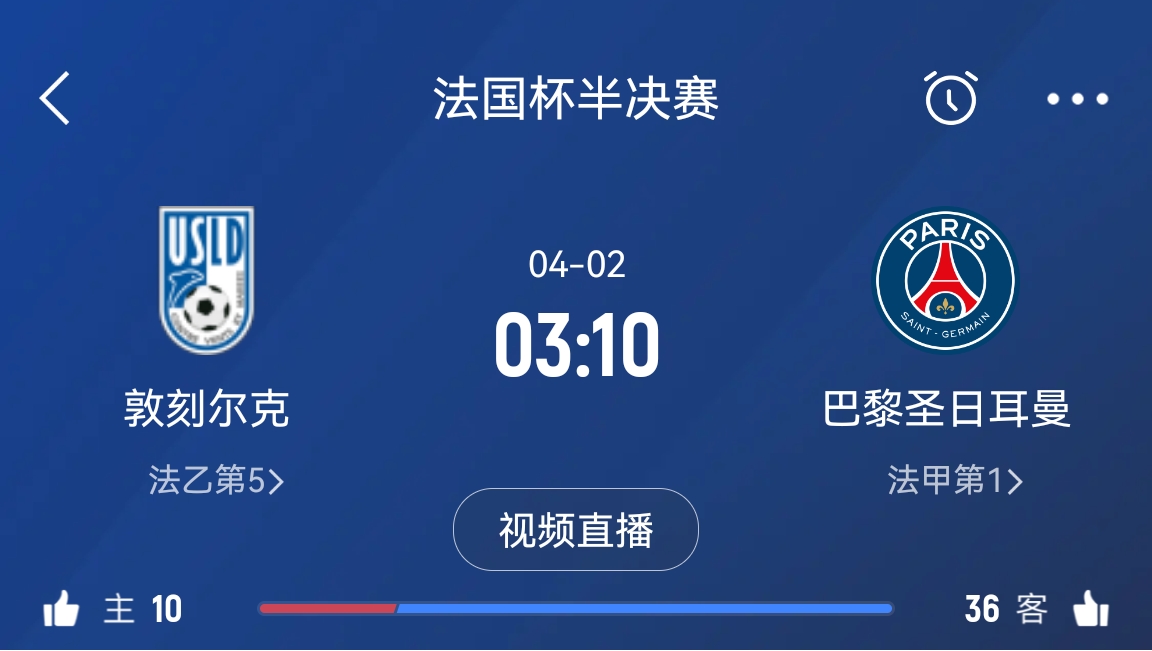 繼續(xù)大撤退？法國(guó)杯半決賽敦刻爾克挑戰(zhàn)巴黎，此前連續(xù)逆轉(zhuǎn)法甲隊(duì)